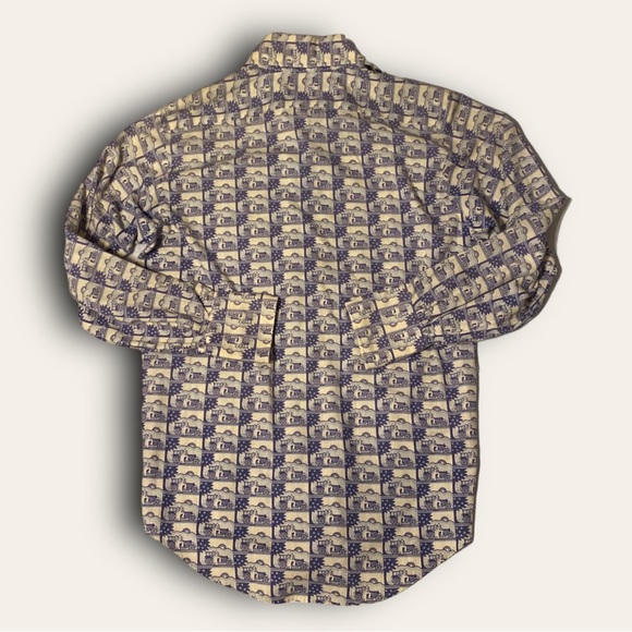 Vintage H.I.S Patchwork Button-Down Shirt Kitsch Western Farmer - Picture 7 of 7